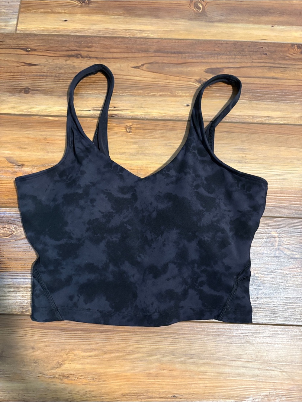 CRZ YOGA Black V-Neck Seamless Crop Tank
